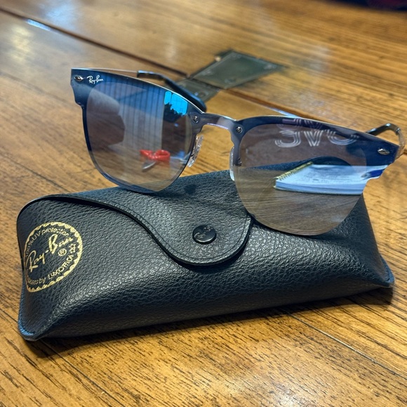 Ray-Ban Blue and Silver Sunglasses with Case - Picture 1 of 3